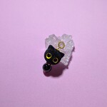 幸運を呼ぶ黒猫とブラックトルマリンの御守りペンダントトップ(ストラップ)