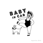 耐水・耐光●ベビーインカー/キッズインカー【シールステッカー】エアロビ女子