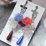 シルバーワイヤー　情熱と冷静を携えた薔薇のピアス/イヤリング