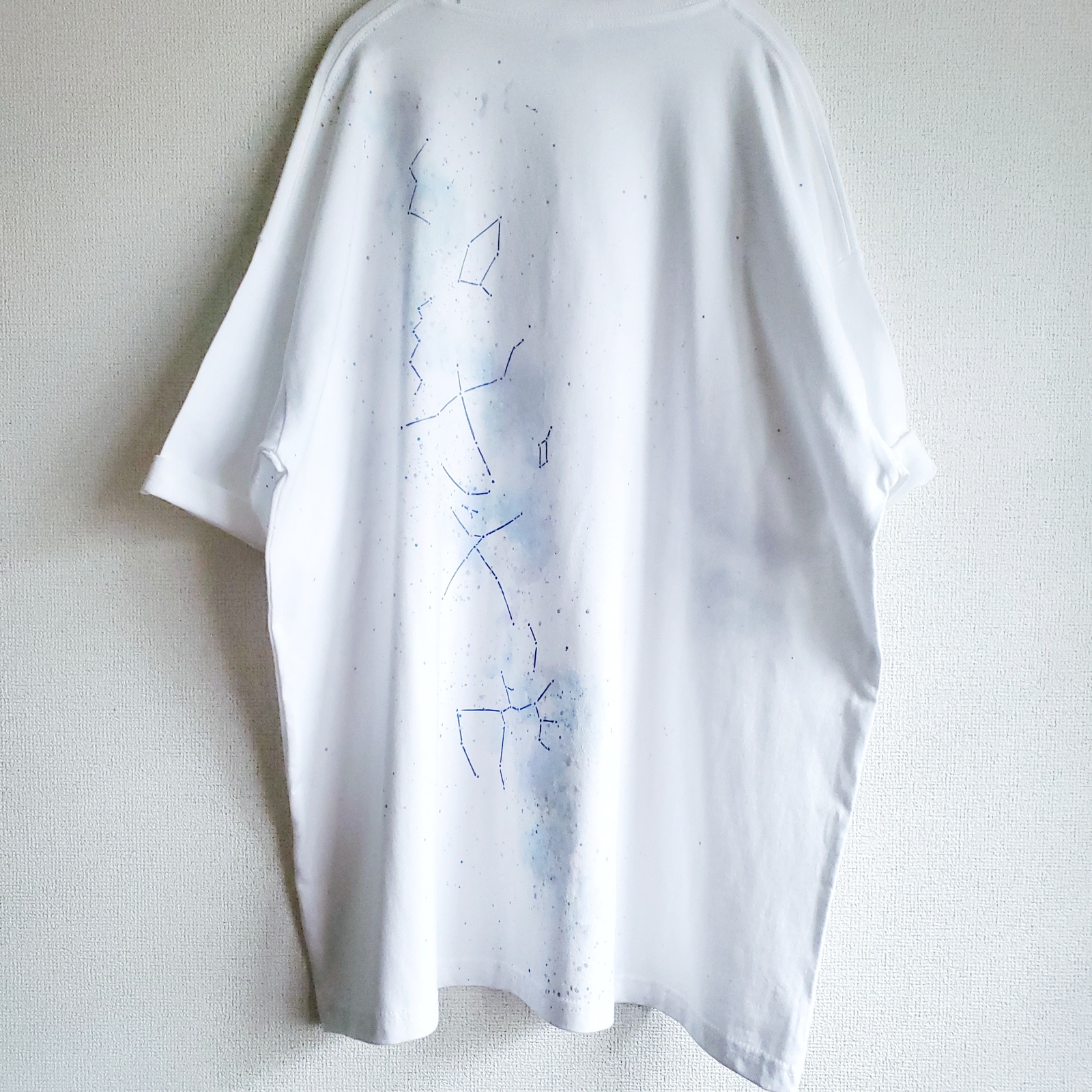 手描き 夏の大三角 蓄光Tシャツ  men's XL