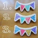 【送料無料】フラッグガーランドの刺繍ブローチ(Pastel)