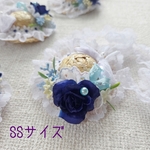 　6/28（土）🕘21:00~再販開始　『SSサイズ：ロイヤルブルーローズのストローハット』犬　猫　ペット　麦わら帽子　お誕生日　記念日　プレゼント　ギフト　コリエ