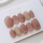 ラベンダーピンクとオフホワイトのもやもやdesign♡  ニュアンス　シンプル　ブライダル　nails pressonnails ネイル　ネイルチップ　上品　オフィス