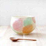 色化粧 刷毛目模様のカフェオレボウル ＊ 春色