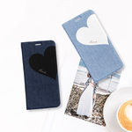 Big Heart♡Denim　手帳型ケース　スマホケース デニム　ハート