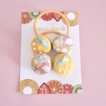 3時のマカロン🍓シャイニーガーデンイエロー💛キッズサイズゴム