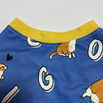 [出来上がり品　Lサイズ] アメリカンポップなロゴ&コーギー柄