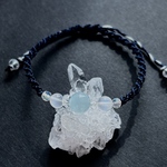 【海月🌙🌊かいげつ】アクアマリン 3月誕生石 ロイヤルブルームーンストーン 6月誕生石 天然石 マクラメ編み ブレスレット