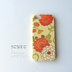 【 KIMONO 】希少☆アンティーク着物iPhoneケース(ポンポン小菊)