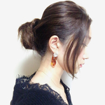 ビジュー×べっ甲ピアス
