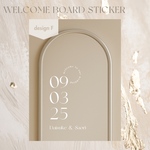 design F ウェルカムミラーステッカー／ウェルカムボード風／結婚式／転写シール／お名前入れ