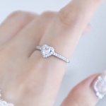 【シルバー/ジルコニアハートジュエルリング】華奢 誕生日 結婚式 ギフト ビジュー ピンクゴールド　ハート　夏　花火　浴衣　ひまわり　フェス