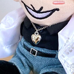 ちびぬい ハートネックレス｜ぬいぐるみ専用 ぬい服 シルバー シンプル 韓国 ストリート カジュアル はぴぬい 15cm