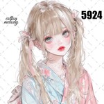 original sticker « no.5924 »     //     人物ステッカー オリジナルステッカー オリジナル人物ステッカー ステッカー cotton melody 
