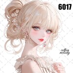 original sticker « no.6017 »     //     人物ステッカー オリジナルステッカー オリジナル人物ステッカー ステッカー cotton melody 
