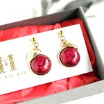 七宝焼 林檎♡ピアス ~Red~