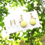 七宝焼 林檎♡ピアス ~yellow green~