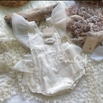 フラワー刺繍レースロンパース 単品ページ お誕生日祝い/撮影/かわいい/バースデーフォト　70 80 90 フォーマル