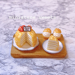 15日迄✨🧸✨ミルクレープ＆クッキー生地のプチシューセット🧸✨ミニチュアスイーツ