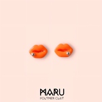 neon orange LIP (medium) ピアス/イヤリング