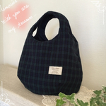 《再販》ころりんバッグ  ♡    チェック  ネイビー