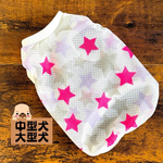 中型犬・大型犬☆犬服　接触冷感メッシュ　ネオンスター　ホワイト　タンクトップ　ハンドメイド