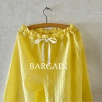  bargain💕夏パジャマズボン : : リップルイエロー