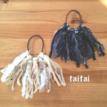 【sale】ふんわりシフォンとウールのヘアゴム