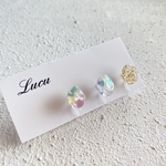 マルシェで人気!!小粒3点set  ピアス ノンホールピアス イヤリング アシンメトリー シンプル 小粒イヤリング レジンアクセサリー シェル レジンイヤリング 小粒