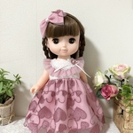 ソランちゃん＊メルちゃん☆ピンクハートのロングワンピース