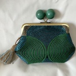 訳あり　SAFECO　フランス生地　ジャガード　親子がま口ミニ財布　
