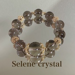 スモーキークォーツ　大玉　ブレスレット　天然石ブレスレット　Selene crystal
