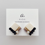 pierce／earring  wood×opal×black×purple×orange beads