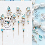 Aqua Blue bijou long charm