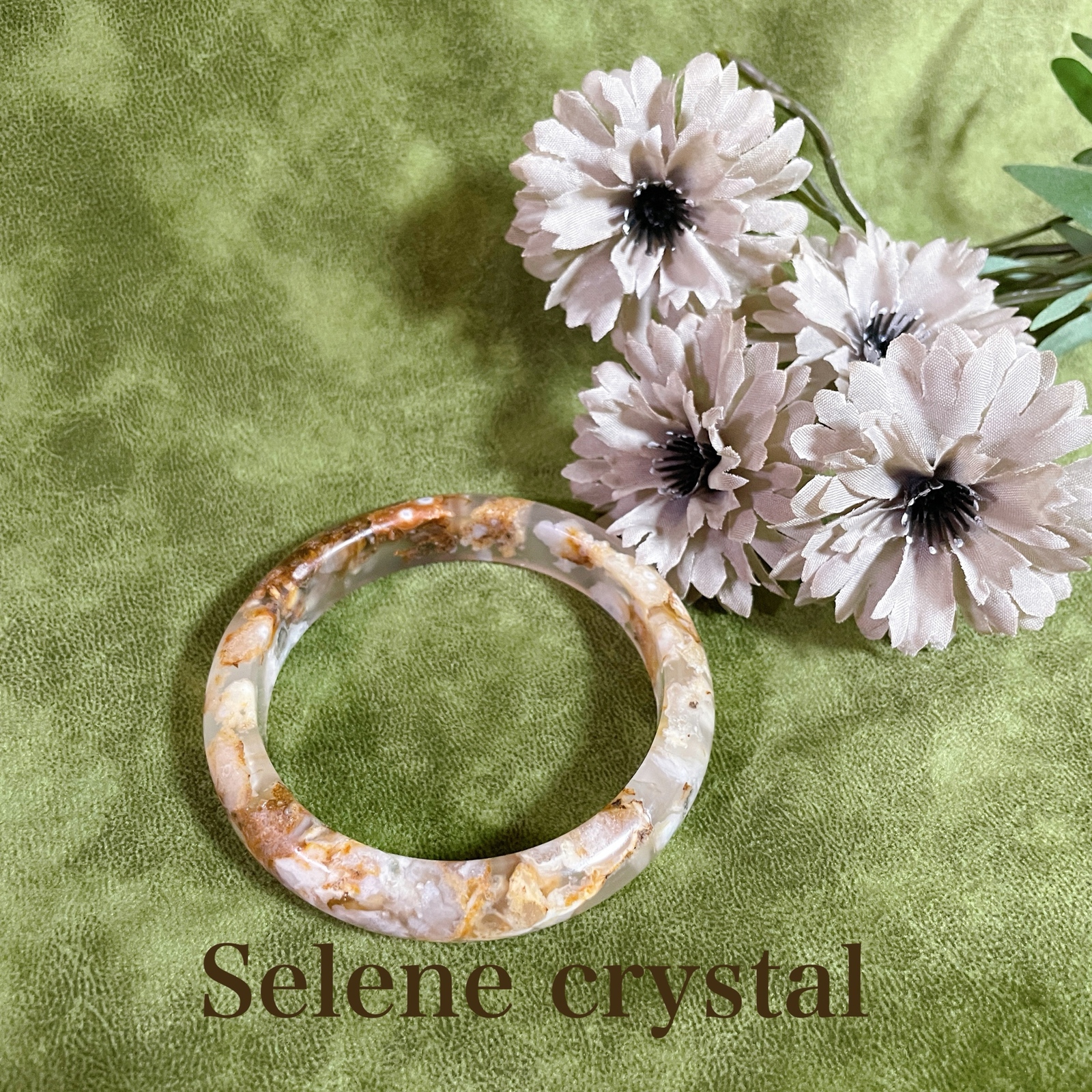 天然桜瑪瑙バングル54mm