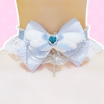 【744】 地雷系　量産型　推し活　水色天使の羽チョーカー