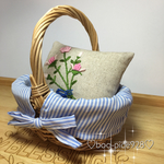 薔薇刺繍のピンクッション【カゴ付き】