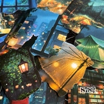 送料無料【S782コラージュ素材】海外シール 夜景　雨　ジャンクジャーナル　ヴィンテージ  雑日記
