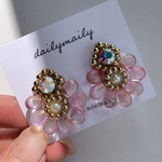 【ピアス】限定１点🌻　つぶつぶピンク 　dailymaily　ピアス　大人可愛い　キラキラ　
