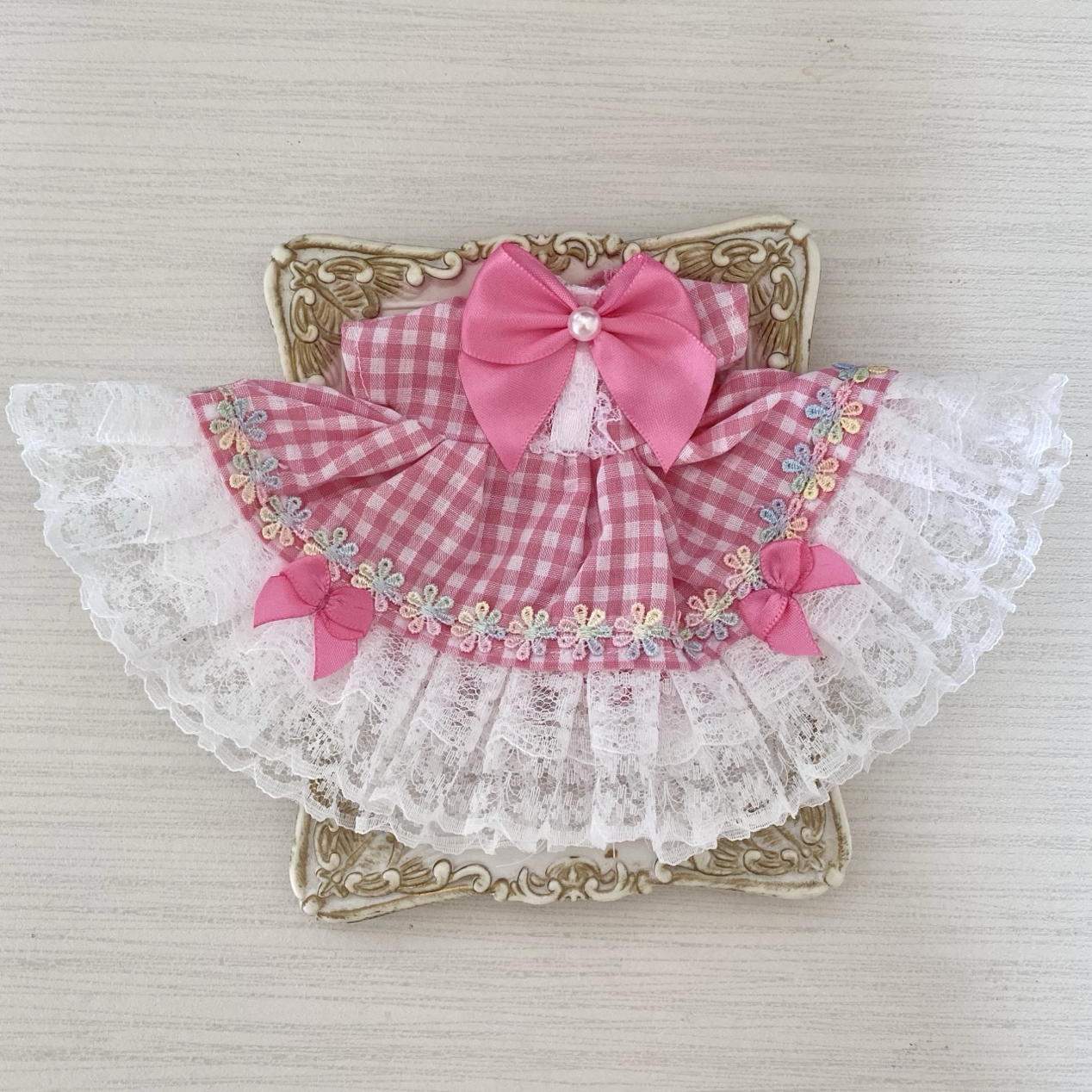 1126.リーナベルコスチューム♡Sサイズ用♡水色白お花のホワイト