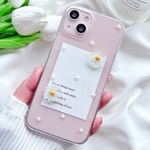 【送料無料】クリアケース デイジー パール 韓国 iPhoneケース クリアケース スマホケース iphone16 iphone15 iphone14 iphone13 おしゃれ かわいい 透明