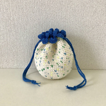 かぎ編みフリルミニ巾着