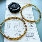 【1連50コセット】JIRI＊IVANA#czech beads#チェコビーズ　FP4㍉ amber/gold rain