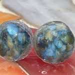本物お花の　レジン　ピアス　