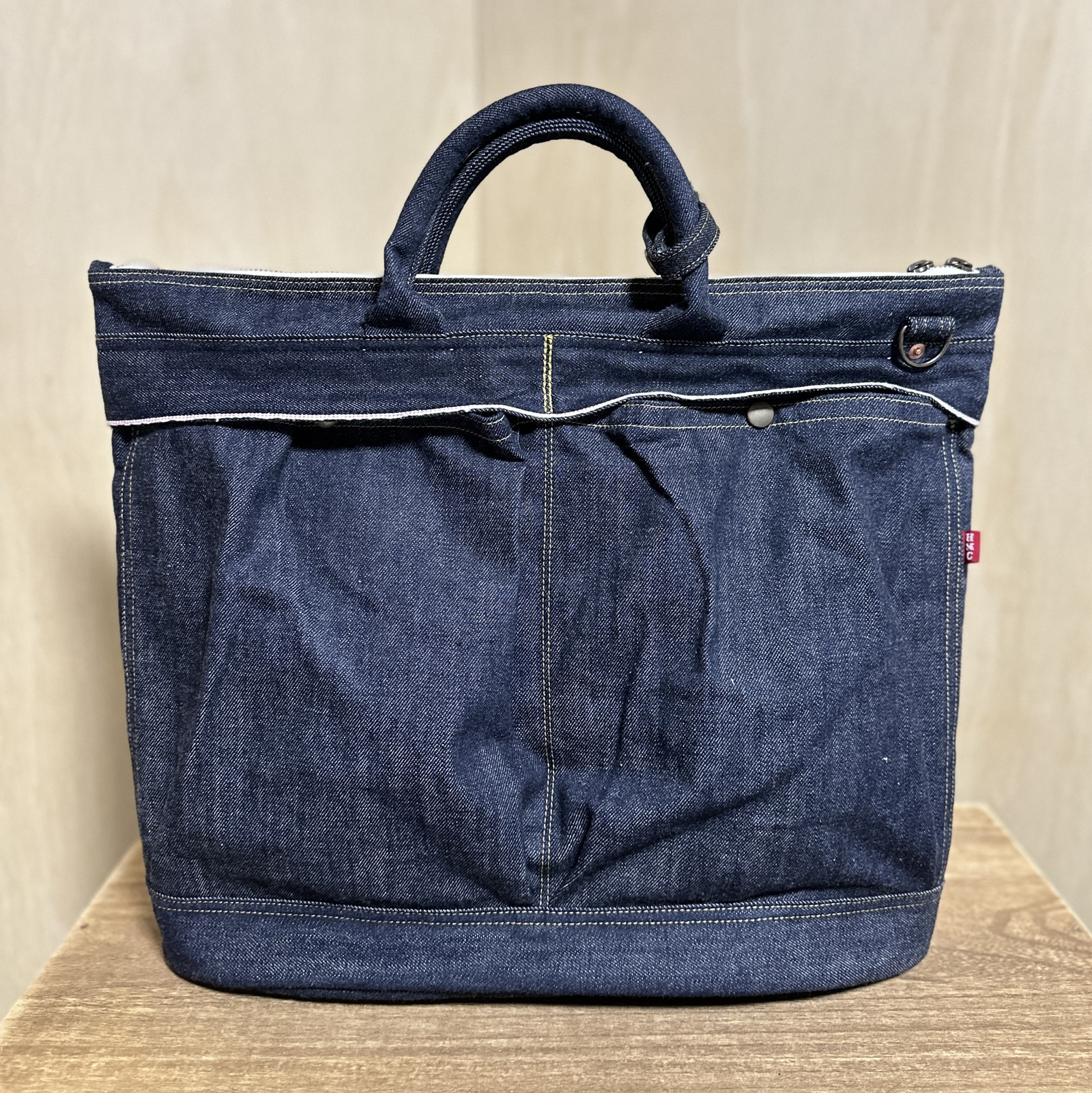 dapper's ダッパーズ　デニムヘルメットバック ダッパーズ/Dapper's インディゴカラーが爽やかなレザーコンビ