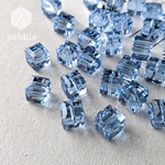 【6pcs】キューブ ガラス 正方形 グレードAAA ブルー GB-077