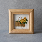 ひまわり　カゴ　ミニフレーム　刺繍