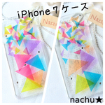 受注製作＊カラフルさんかくiPhone７ケース