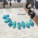  【やすらぎりぼん】水色 勿忘草 ブルー ボタニカル 花 ドライフラワー 押し花 金属アレルギー対応 サージカルステンレス ピアス イヤリング可 大人かわいい フラワー シンプル 小粒 リボン