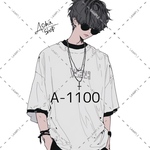 A-1100 男の子 ステッカー sticker 素材 コラージュ collage シール achashop